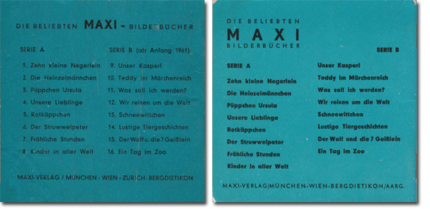 Rückseiten der Maxi-Bilderbücher