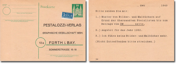 Werbepostkarte 1949